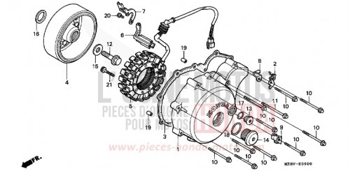 PANNEAU CARTER-MOTEUR G./ GENERATRICE VT600CV de 1997